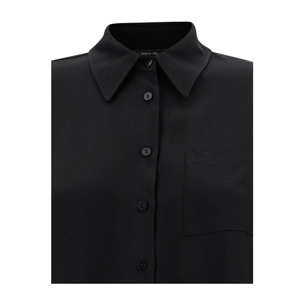 Federica Tosi Zwart Oversized Shirt Black Dames