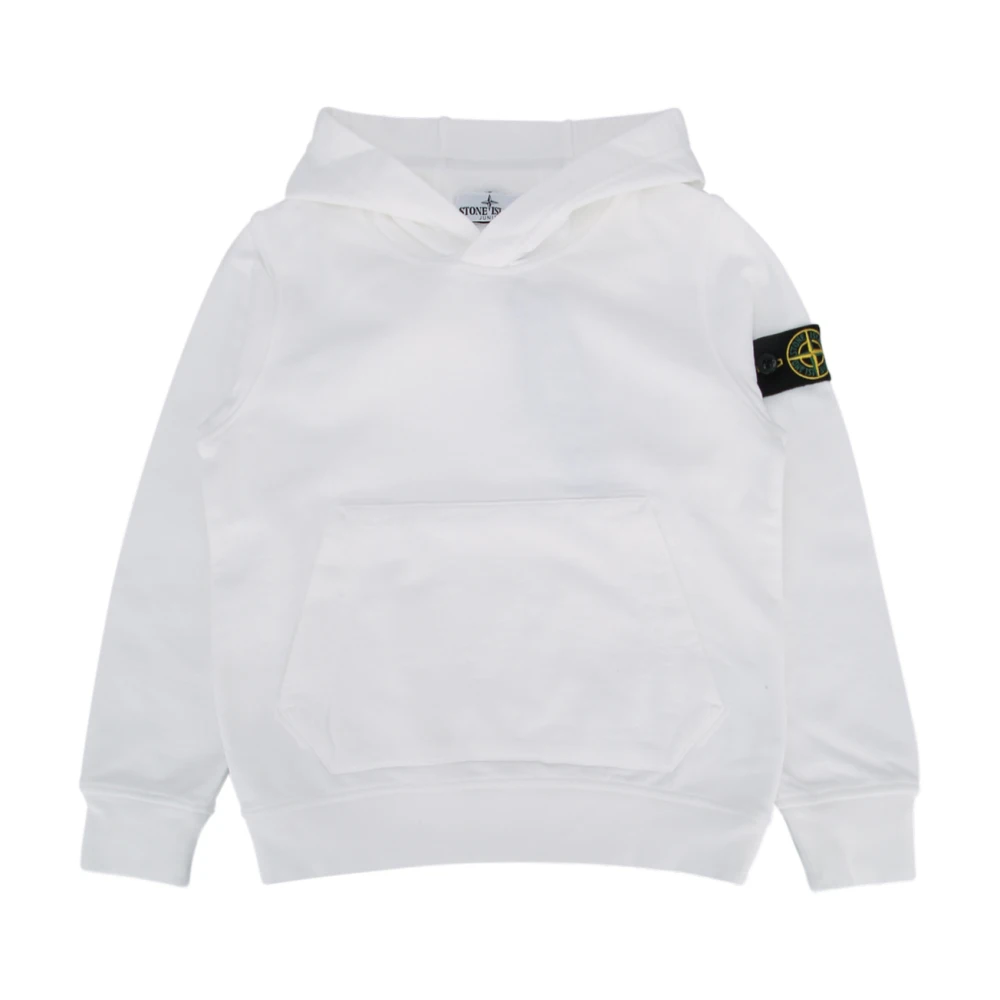 Stone Island Unisex Kids White Hoodie Jumper - Kids Sweatshirts - 8 Y - Kids