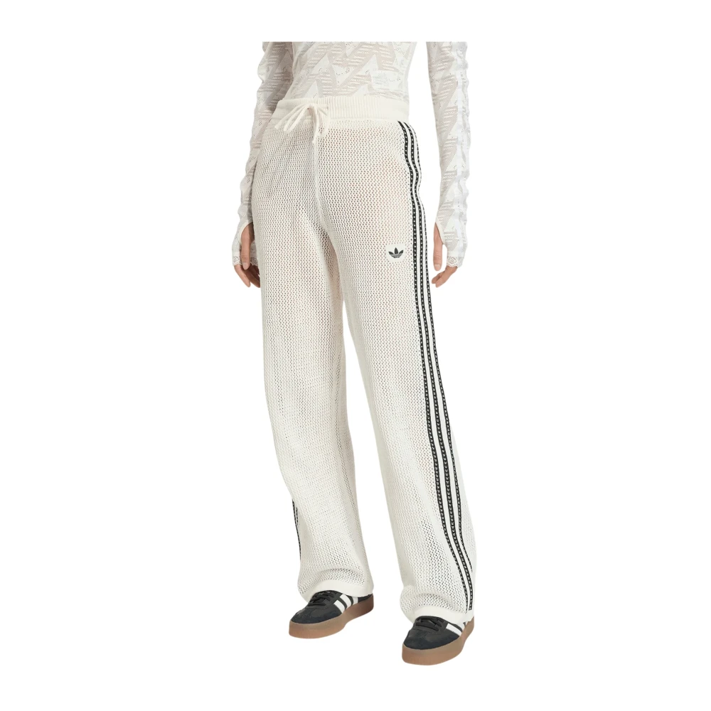 Adidas Donna Bianco - Pantaloni Da Tuta Firebird In Maglia All'uncinetto - Sport - Xl - Immagine 1