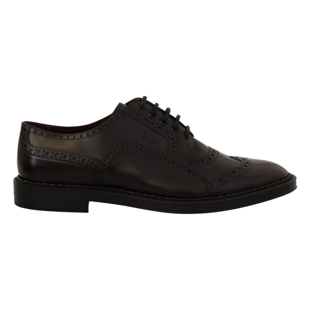 Dolce & Gabbana Men's Purple Elegant Leather Derby Formal Shoes