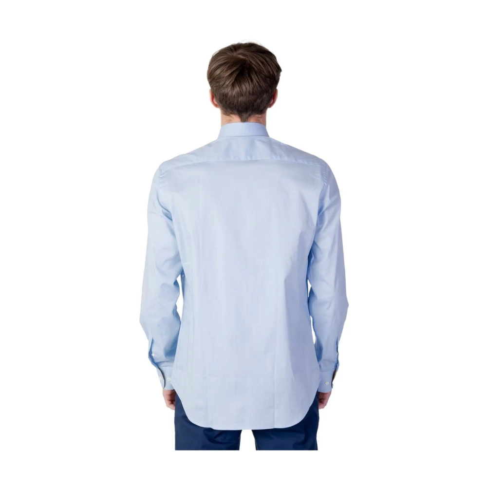 Alviero Martini 1a Classe Blauw Katoenen Overhemd Lente Zomer Collectie Blue Heren