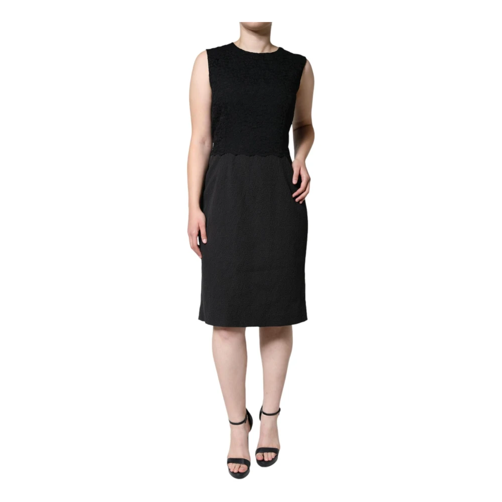 Dolce & Gabbana Women's Black Sheath Dress With Zipper Closure