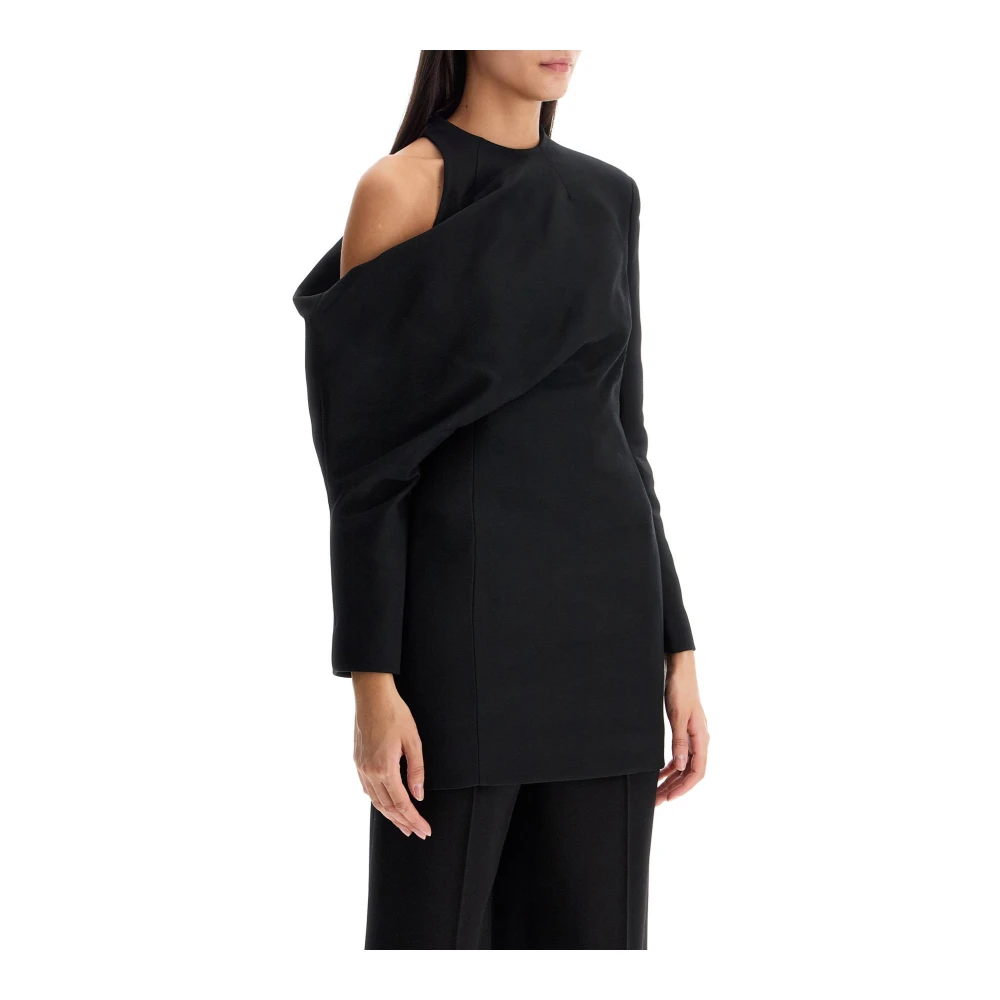 Khaite Asymmetrische Gedrapeerde Top Black Dames