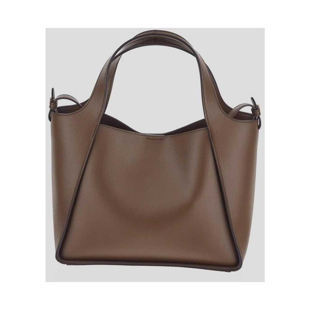 Stella Mccartney Kunstleren Tote Tas Logo Brown Dames
