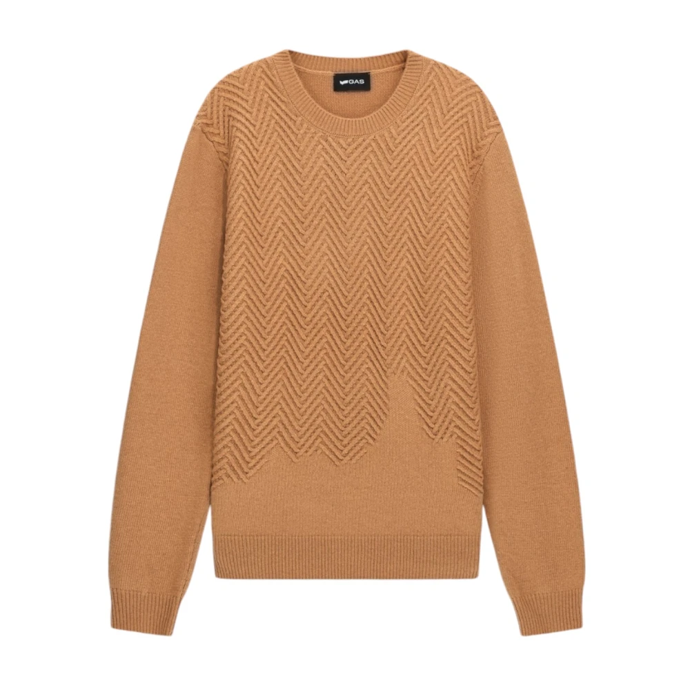 GAS Ronde hals trui Brown Heren