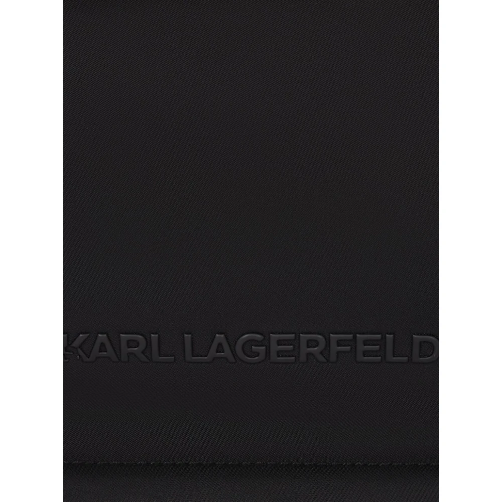 Karl Lagerfeld Tote M Nylon Zwart Logo Cirkelvormig Black Dames