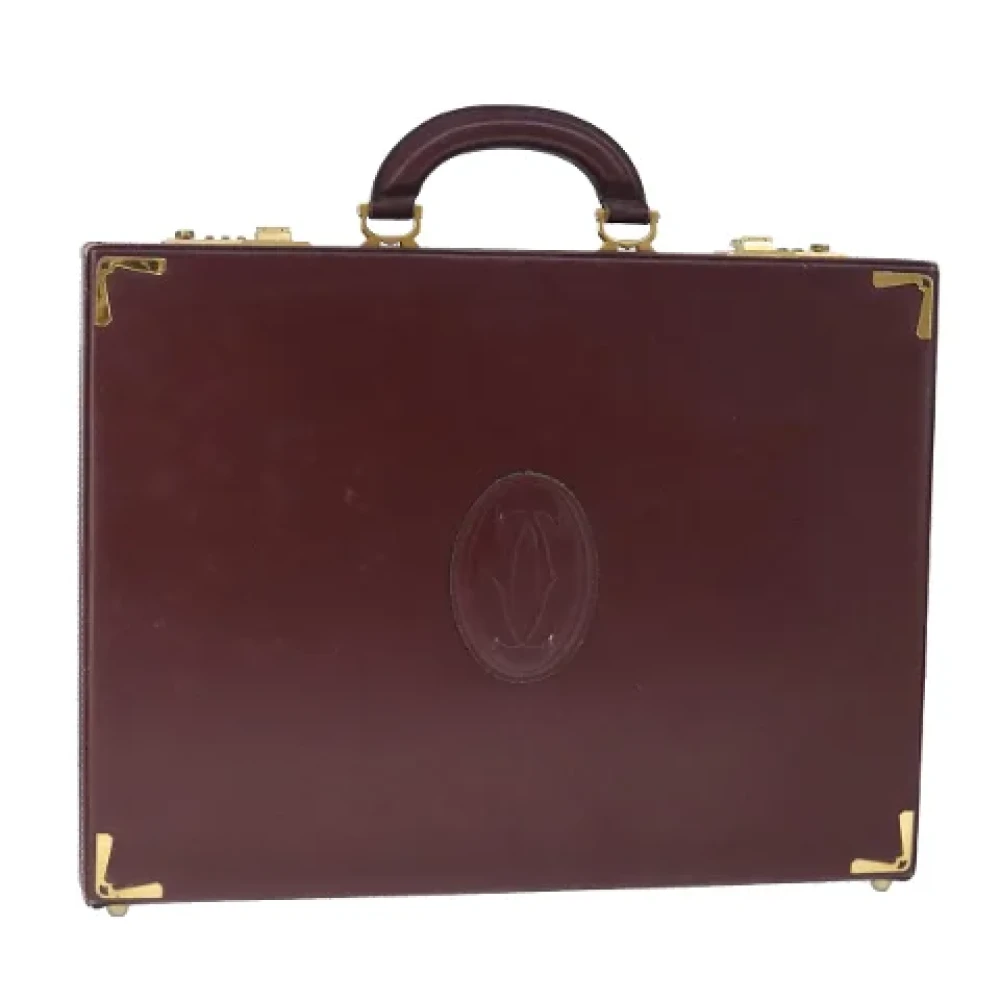 Cartier Vintage Pre-owned Leather travel-bags Red Dames