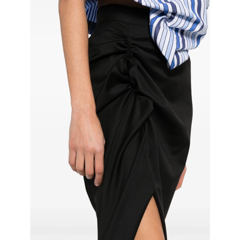 Vivienne Westwood Zwarte Gedrapeerde Wollen Rok Black Dames