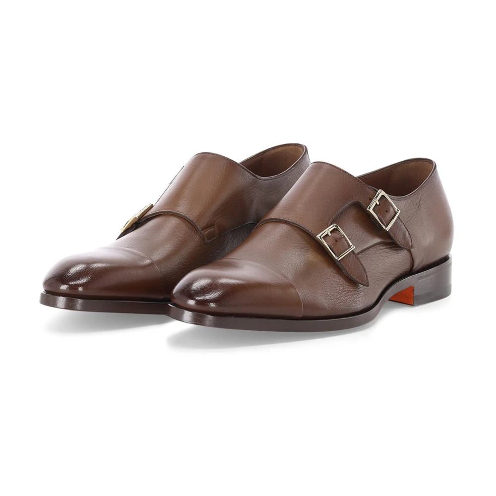 Santoni Men's Brown Dress Shoes, 10 Uk, Monkstrap