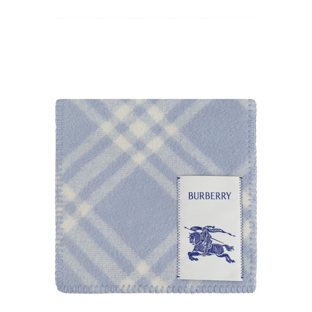 Burberry Blue Winter Scarves, Unisex, One Size, Check Wool Scarf