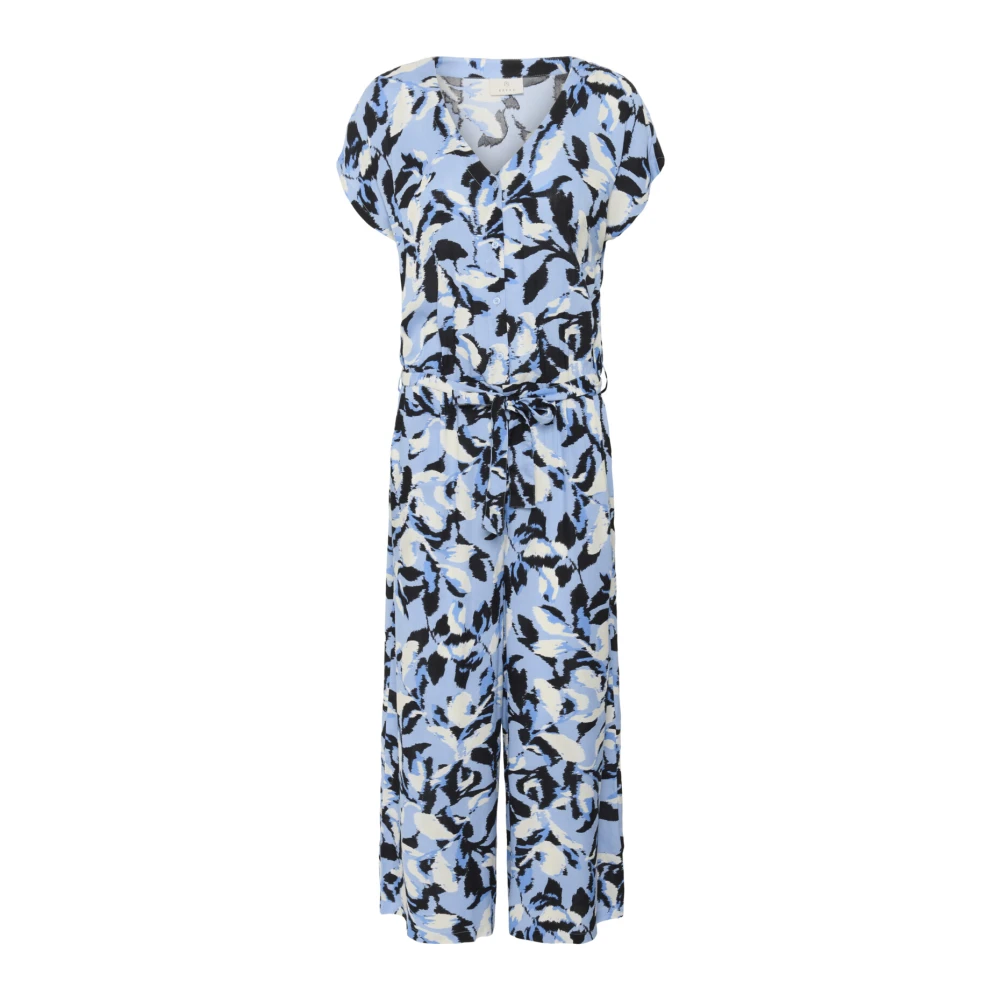Kaffe Blauw Bloemenprint Jumpsuit Blue Dames