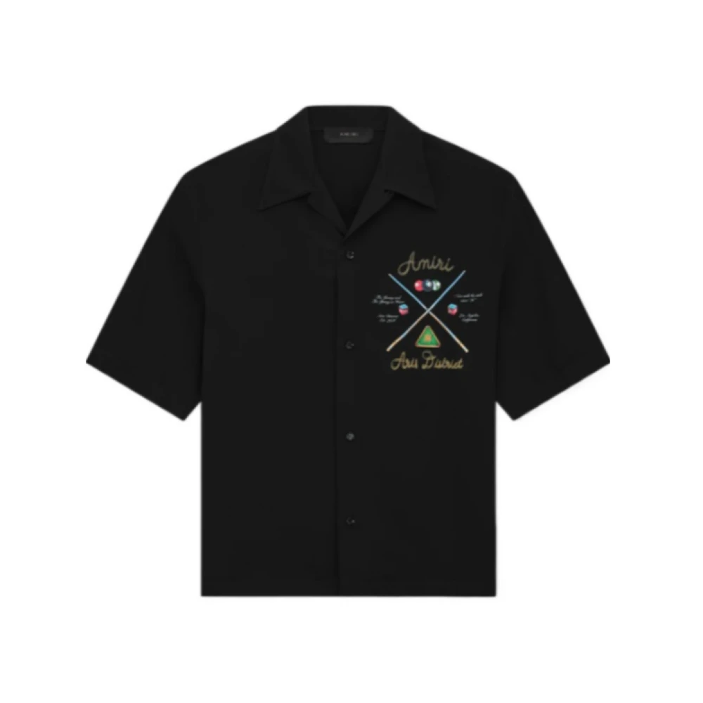 Amiri Zwarte Pool Cue Shirt met Logo Black Heren