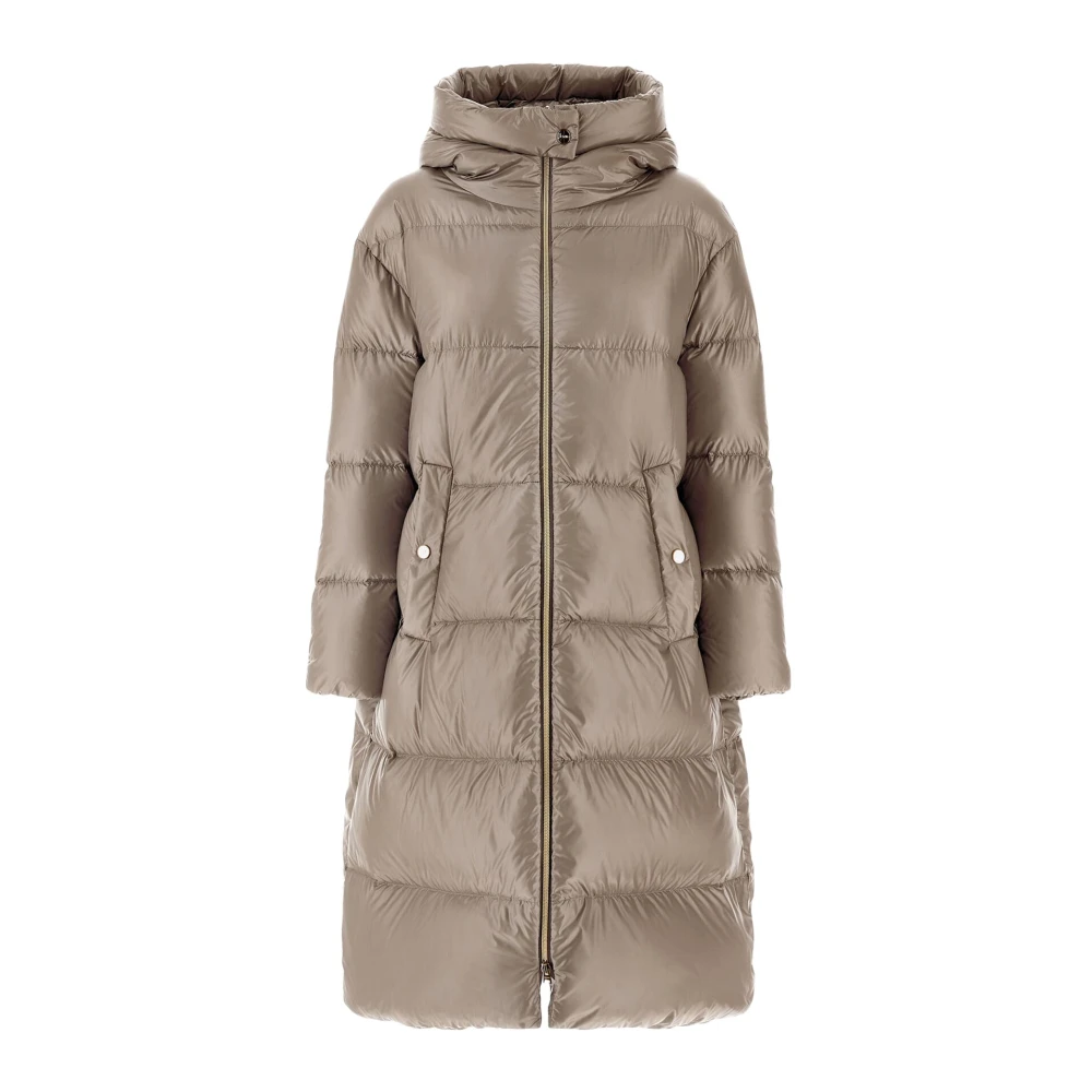 Herno Gewatteerde Duifgrijze Jas Beige Dames