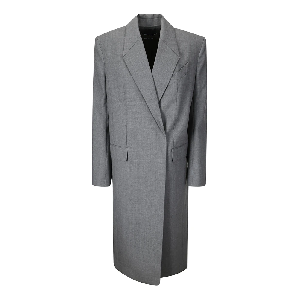 Mugler Stijlvolle Jas voor Trendy Uitstraling Gray Dames
