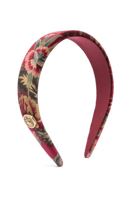 red-pull-on-hair-accessory-with-gold-tone-logo