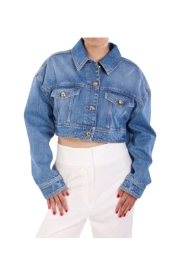 Oversized Cropped Denimjacka