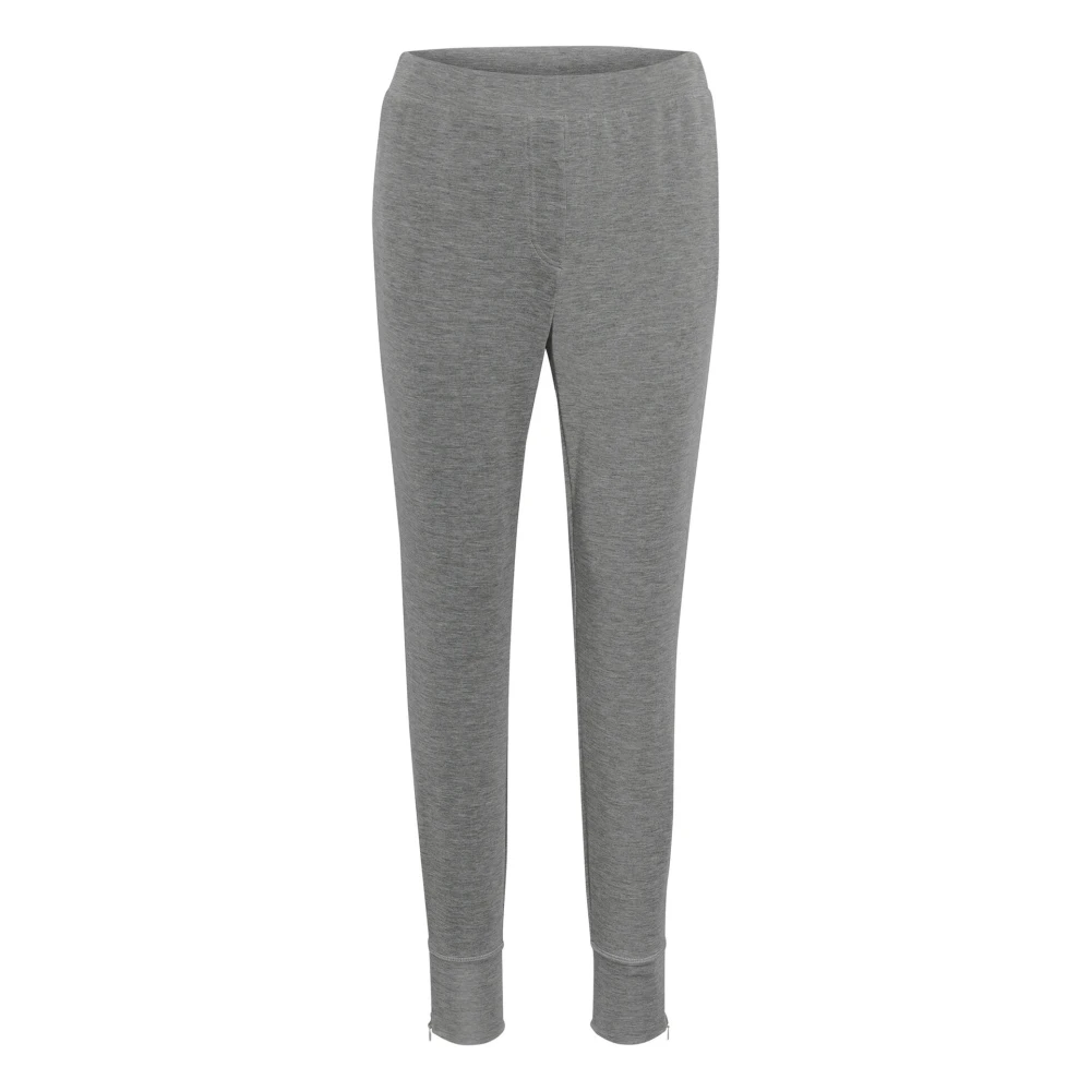 My Essential Wardrobe Donkergrijze Melange Sweat Pant Gray Dames