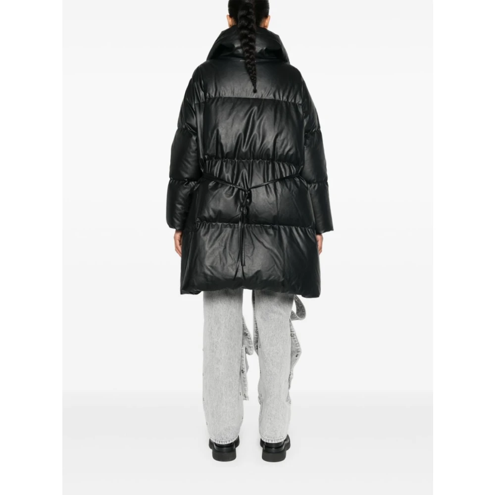 MM6 Maison Margiela Zwarte Lange Pufferjas Black Dames