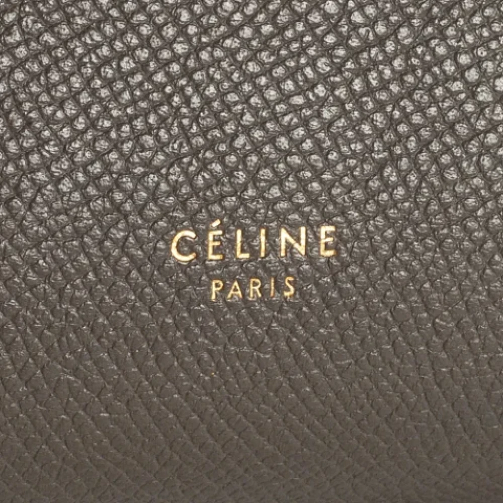 Celine Vintage Pre-owned Leather celine-bags Gray Dames