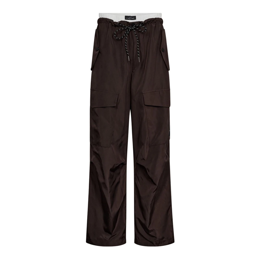 Haute L'amitié Women's Brown Wide Trousers, Xs, Cargo Pull On Tall Trouser Mocca