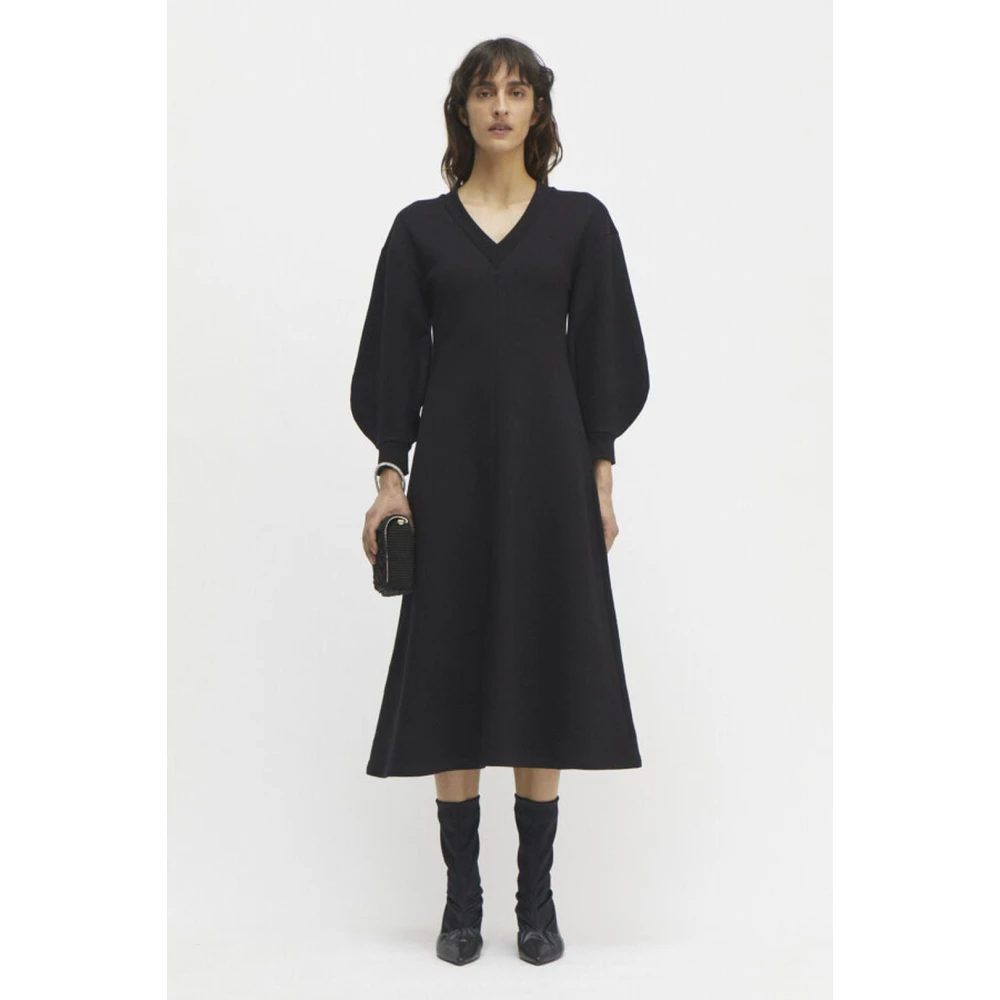 Rodebjer Katoenen Ballonmouw Jurk Black Dames