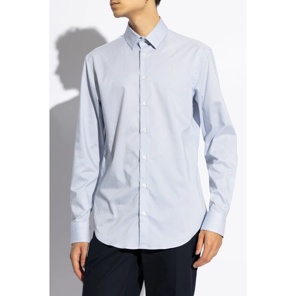 Giorgio Armani Overhemd met gestreept patroon Blue Heren