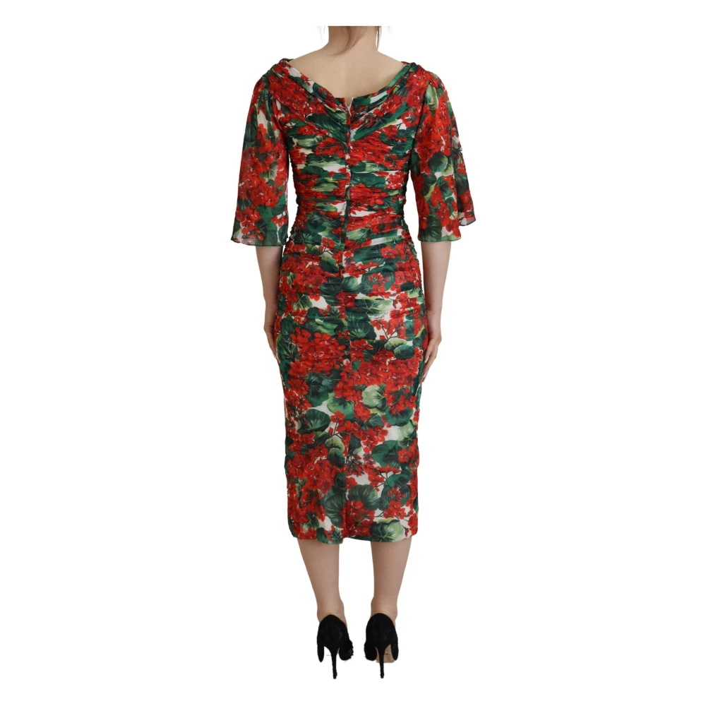 Dolce & Gabbana Betoverende Bloemenprint Sheath Jurk Multicolor Dames
