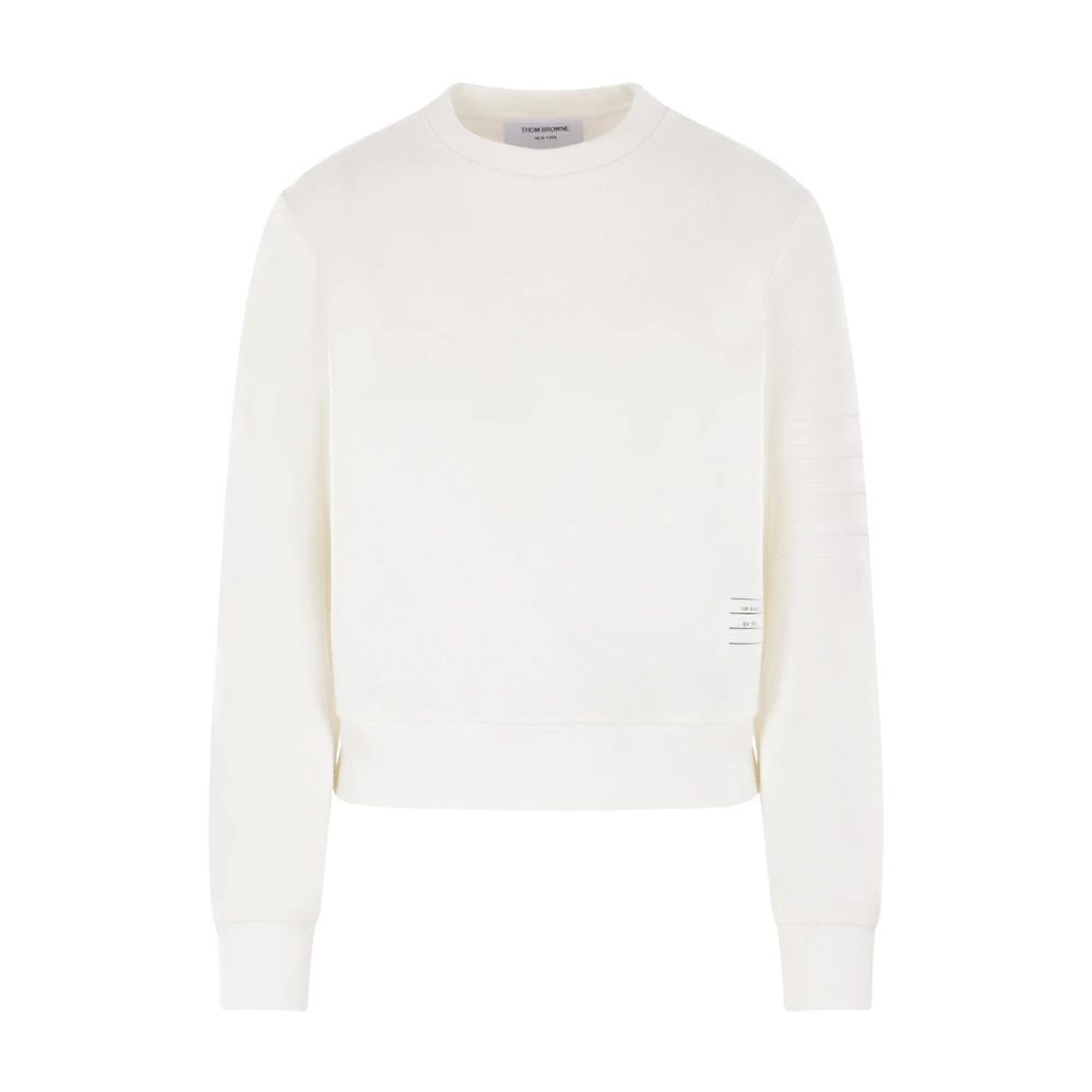 Thom Browne Witte Sweater met 4-Bar Detail White Dames