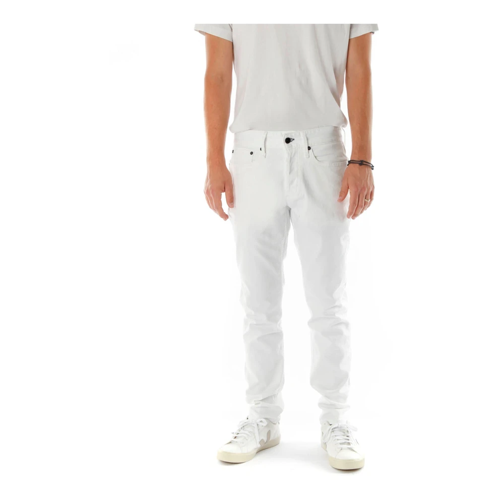 Denham White Slim Fit Jeans, Male, W31 L32, Slim-Fit Trousers