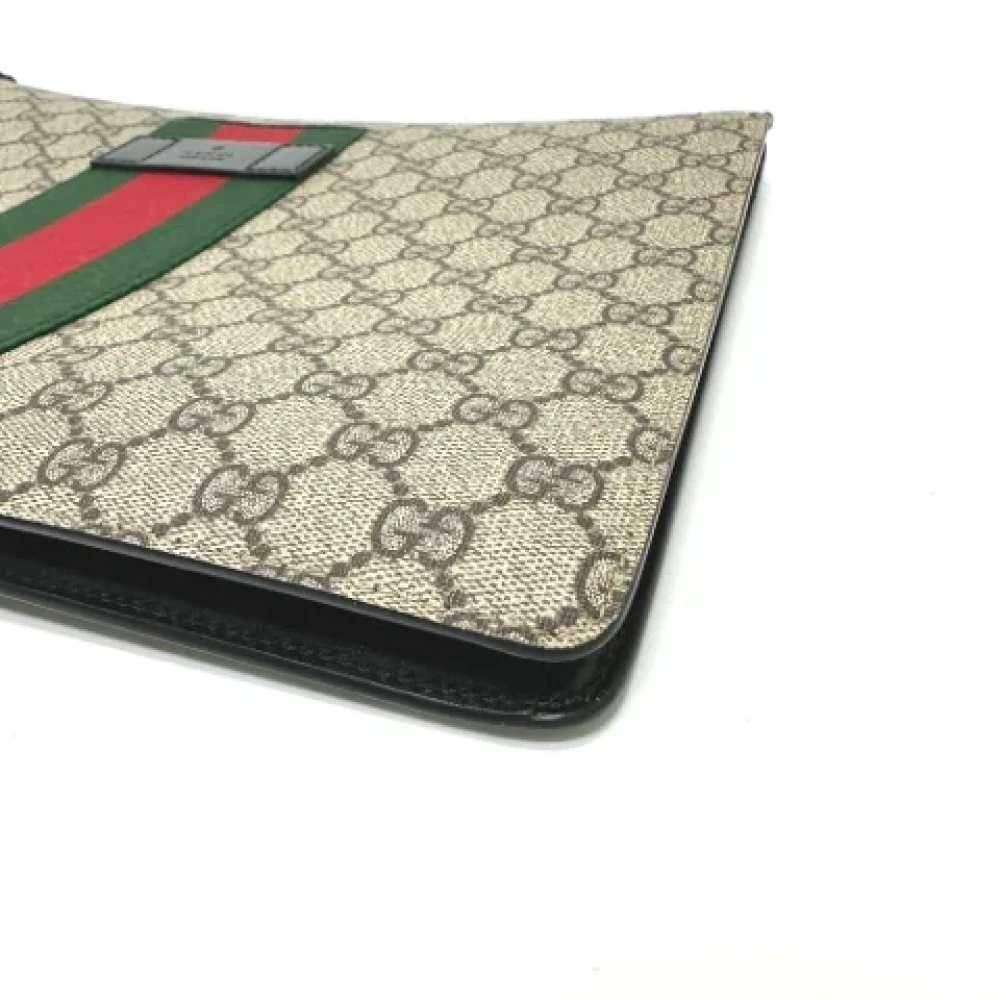 Gucci Vintage Pre-owned Canvas clutches Beige Dames