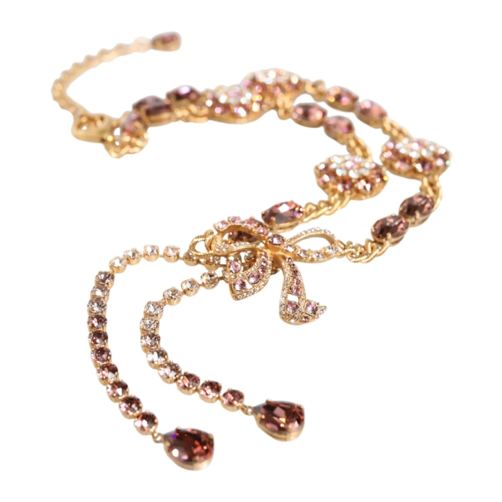 Dolce & Gabbana Kristalversierde Gouden Riem Yellow Dames