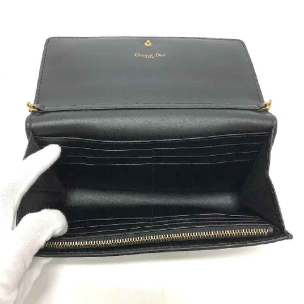 Dior Vintage Pre-owned Leather wallets Black Dames
