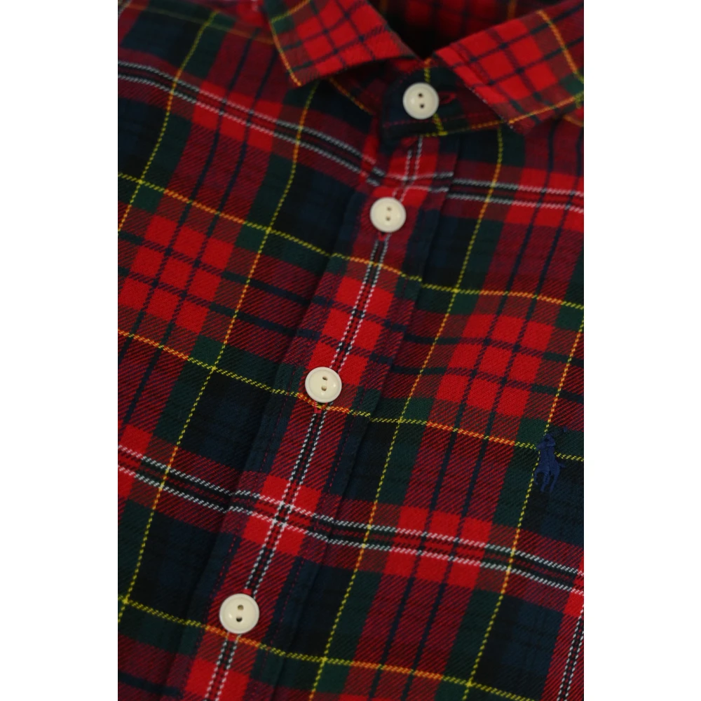 Polo Ralph Lauren Rood Geruite Overhemd Lange Mouw Katoen Multicolor Dames
