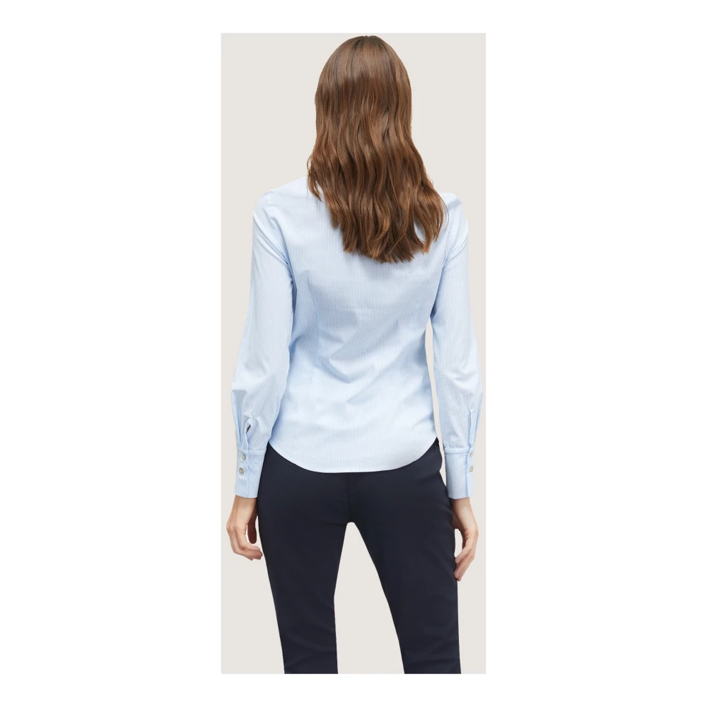 Motivi Gestreepte popeline overhemd Blue Dames
