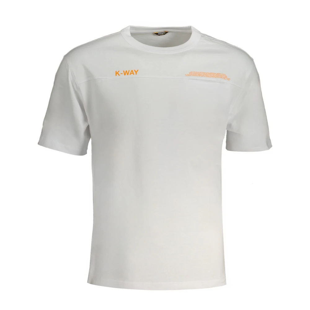 K-way Korte Mouw Logo Print T-shirt Wit White Heren
