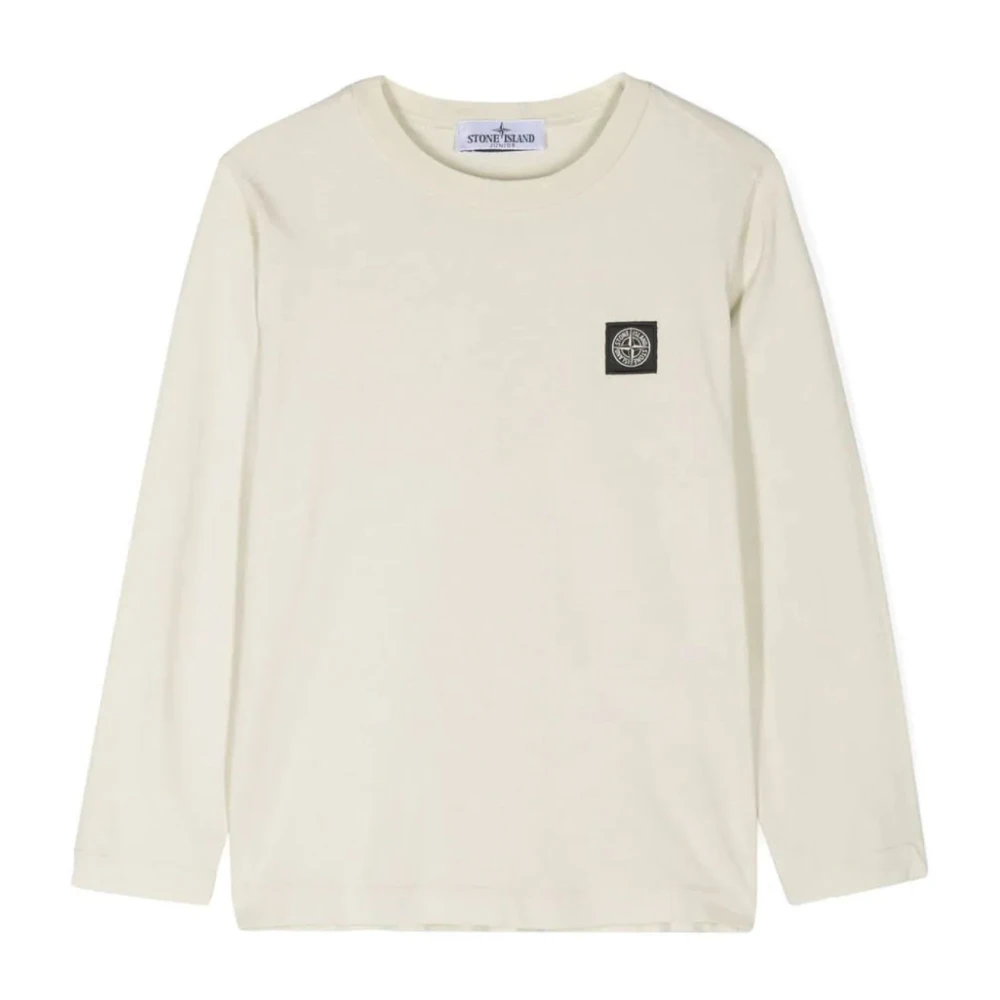 Stone Island Kompass Logo Beige Långärmad T-shirt Beige, Pojke