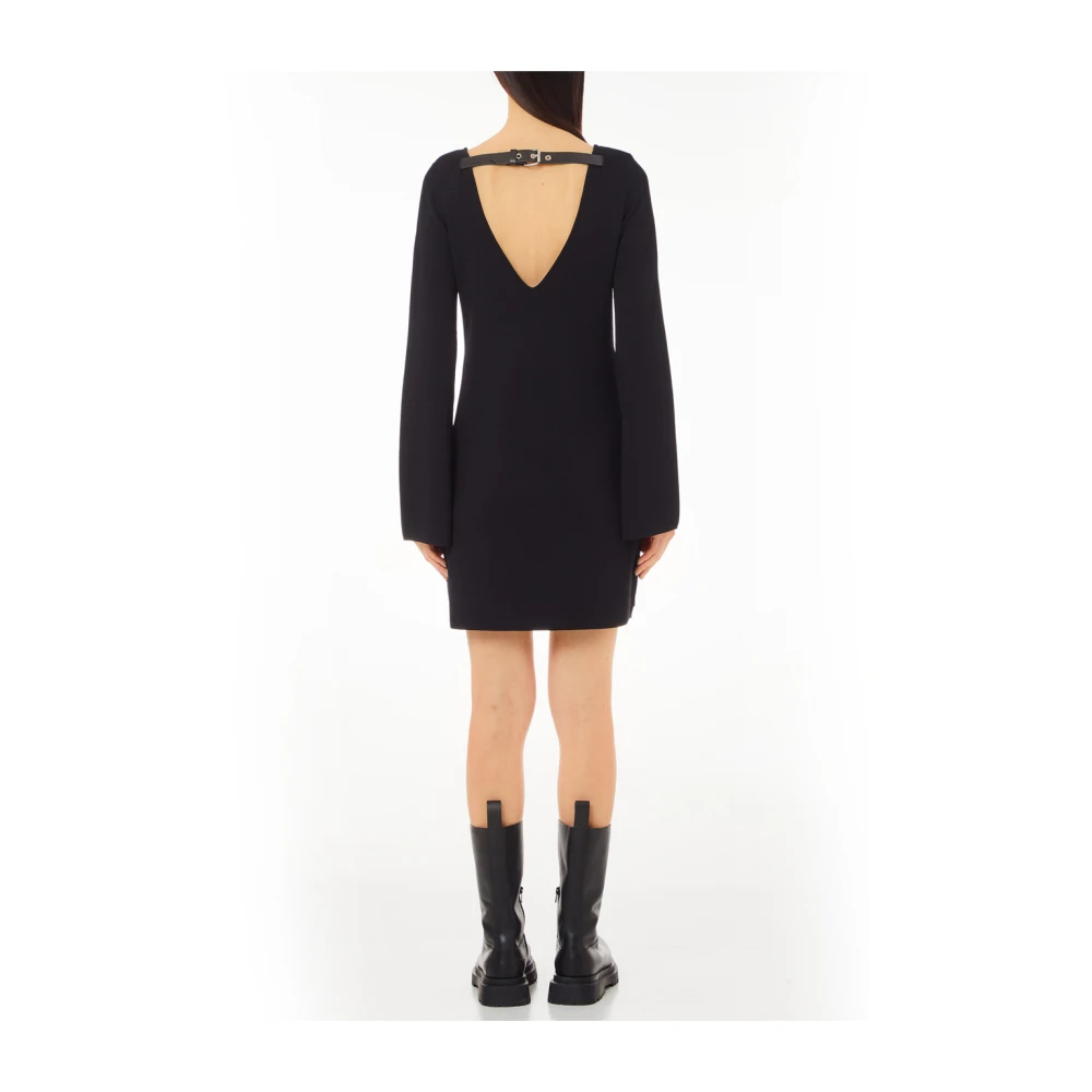 Liu Jo Zwarte Gebreide Mini Jurk Black Dames