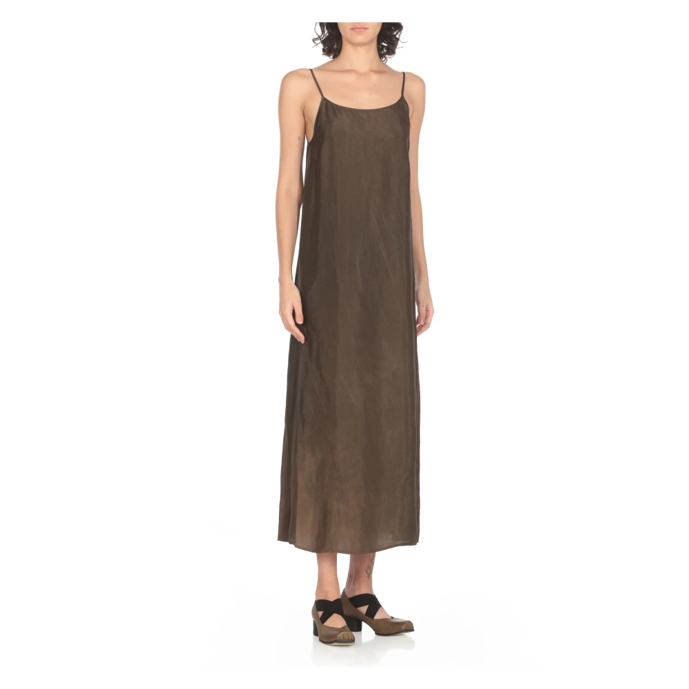 UMA Wang Bruine Viscose Jurk voor Vrouwen Brown Dames