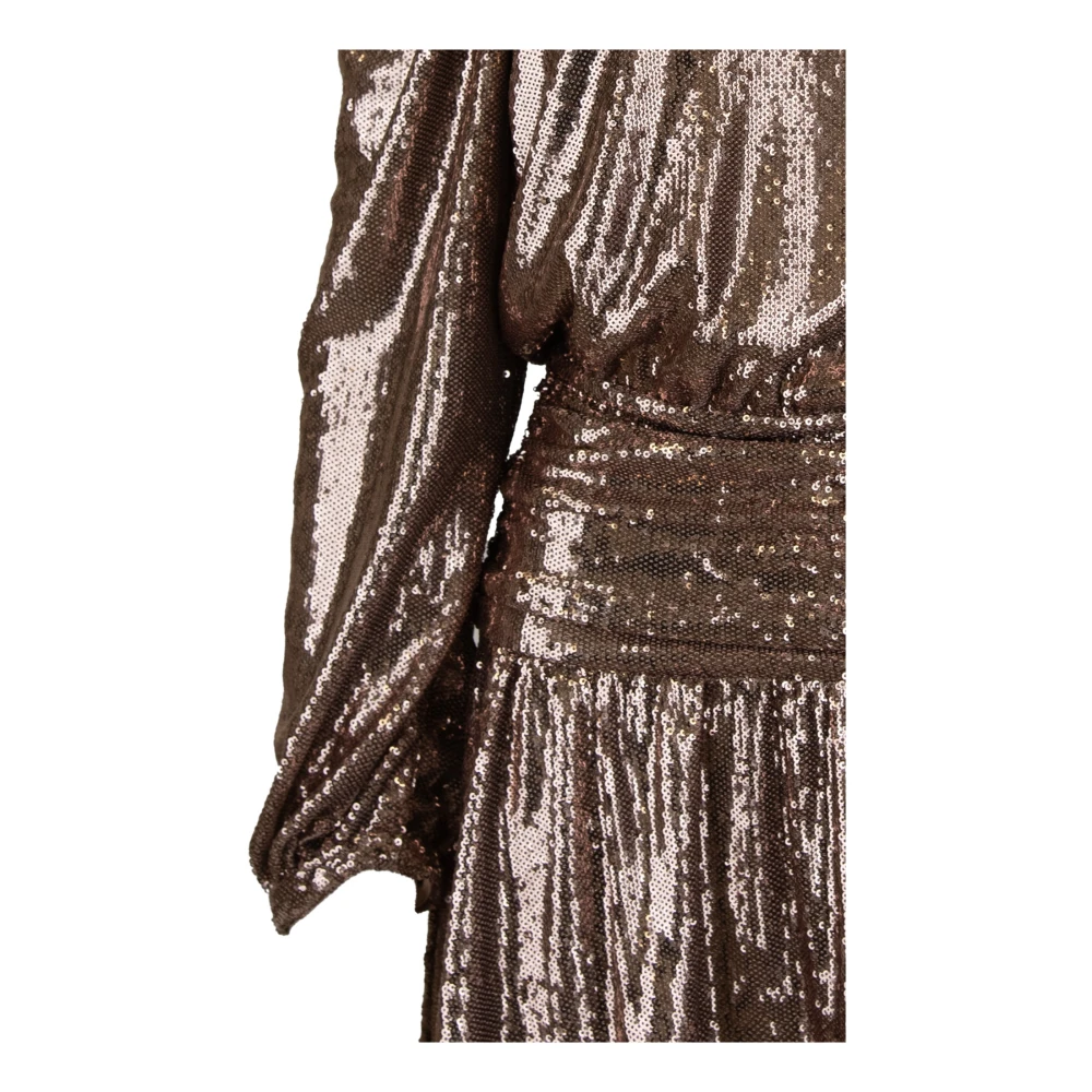 Aniye By Paillettenjurk met lange mouwen en open rug Brown Dames