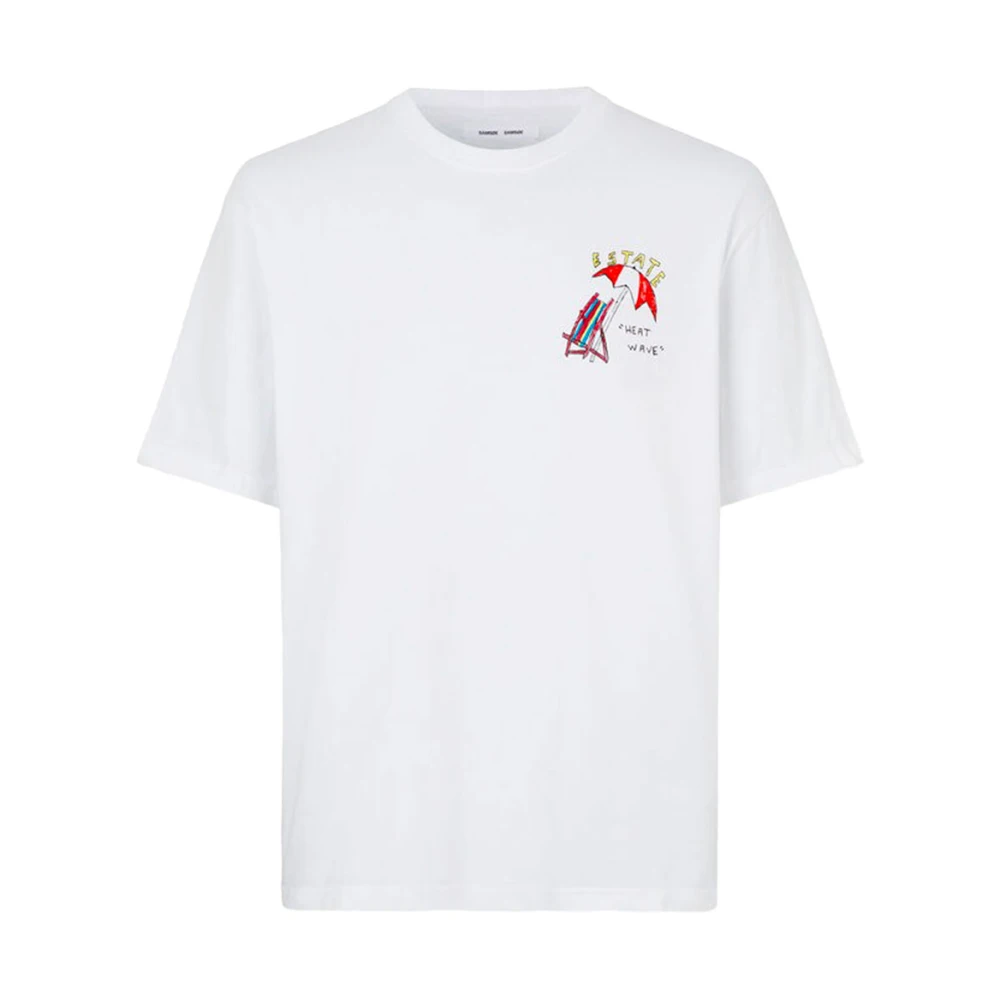 Samsøe Biologisch Katoenen Unisex T-shirt met Giotto Calendoli Print White