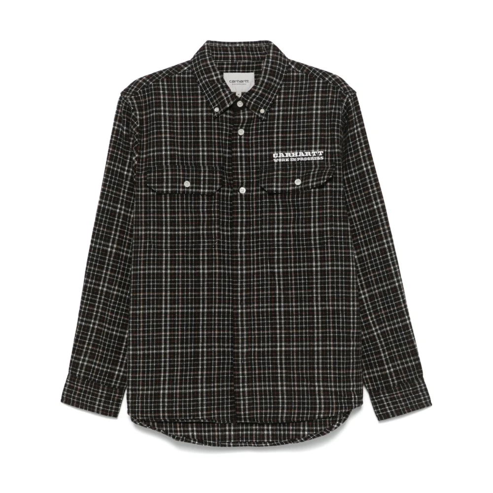 Carhartt WIP Zwarte knoopshirt met logoprint Black Heren