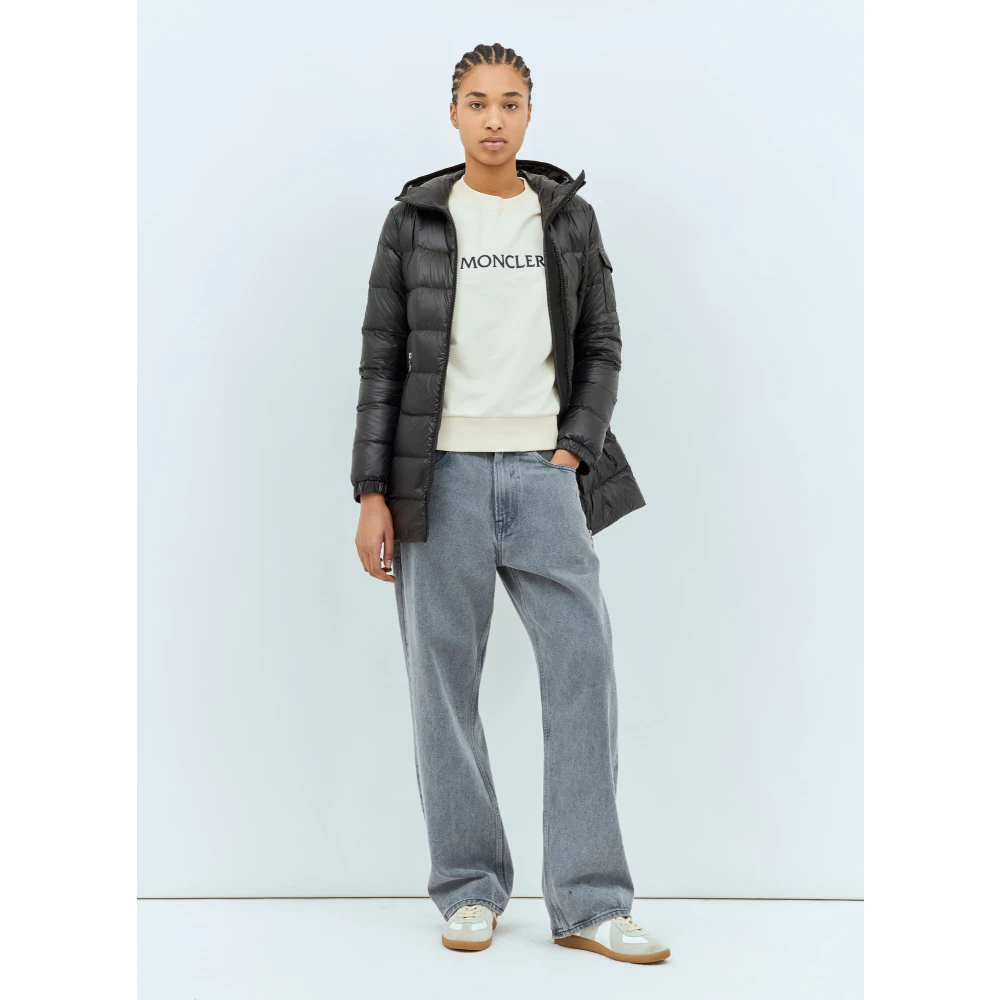 Moncler Gewatteerde Hooded Donsjas Black Dames