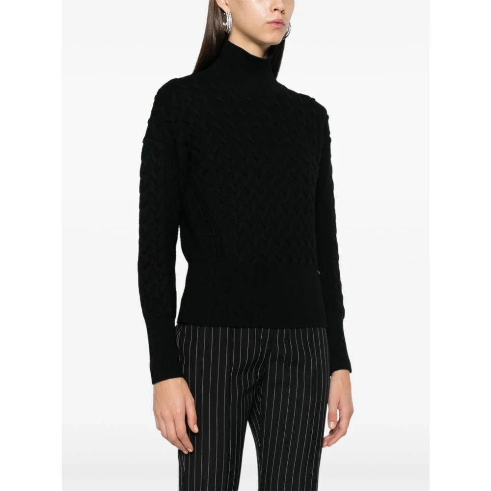 Herno Zwarte Gebreide Top Black Dames