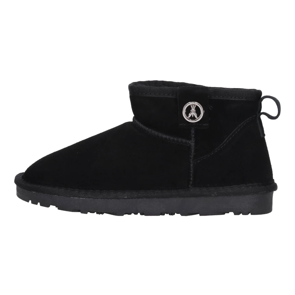 Patrizia Pepe Unisex Zwart Suède Enkellaarsjes