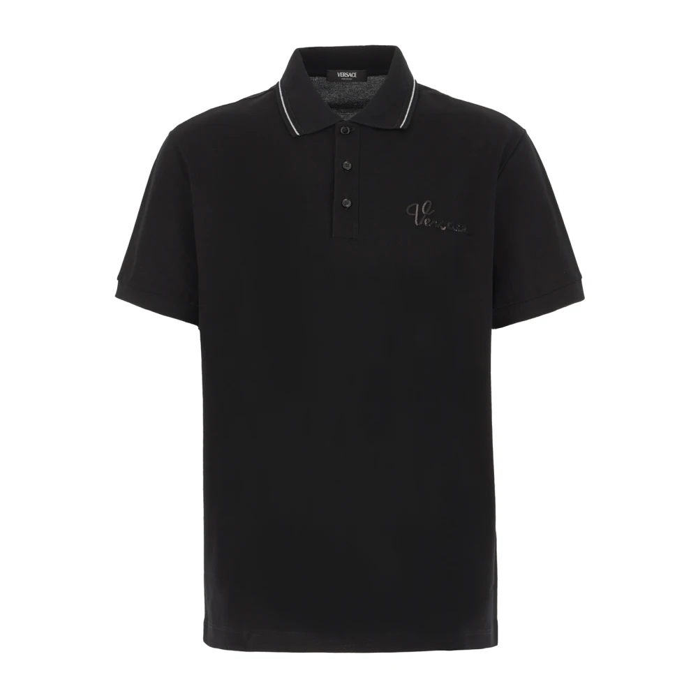 Versace Klassieke Polo Shirt voor Mannen Black Heren