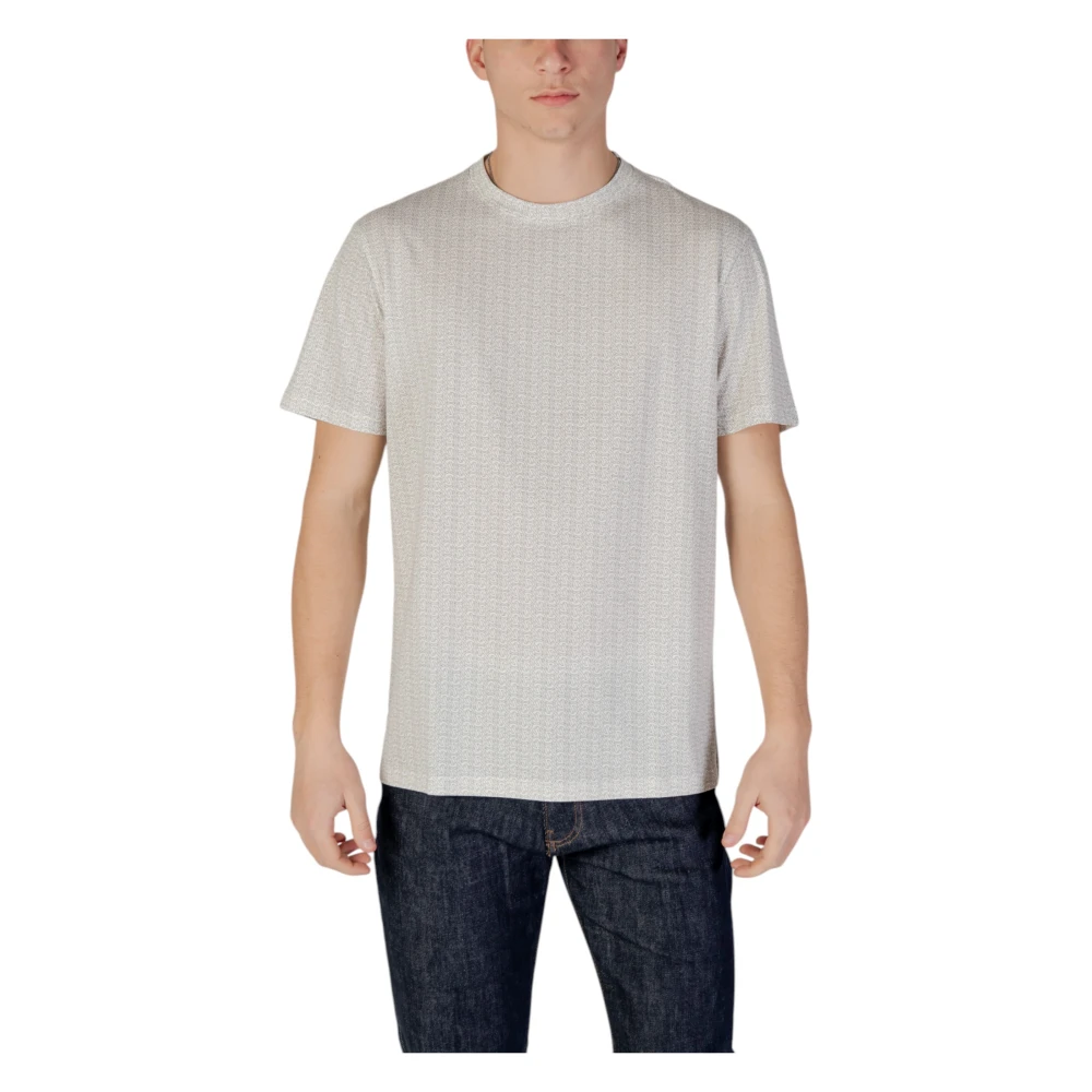Armani Exchange T-shirt met ronde hals en korte mouwen van katoen Beige Heren