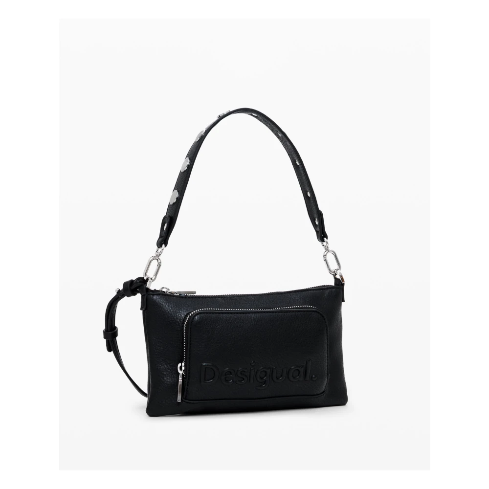Desigual Stijlvolle Portemonnee met Ritssluiting Black Dames