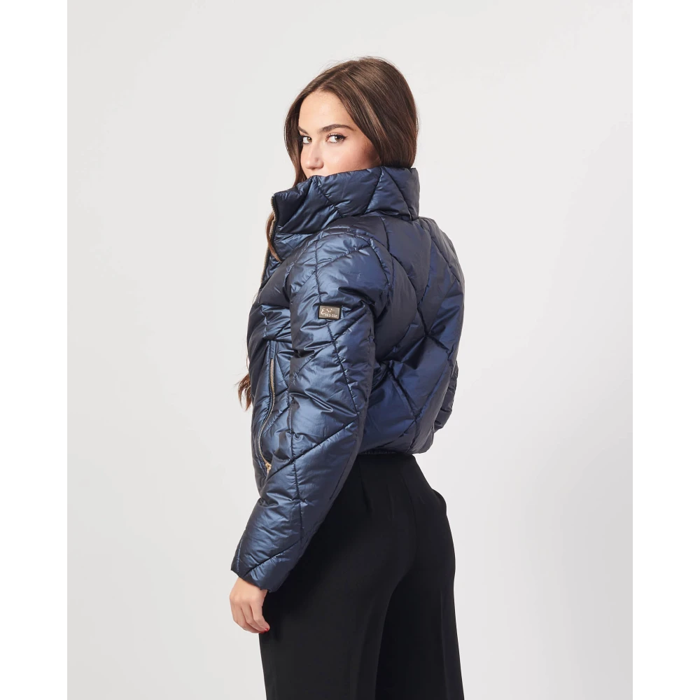 YES ZEE Blauwe Avion Gewatteerde Regenjas Blue Dames