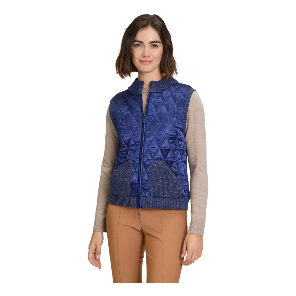 Betty Barclay Gebreid vest met rits Blue Dames