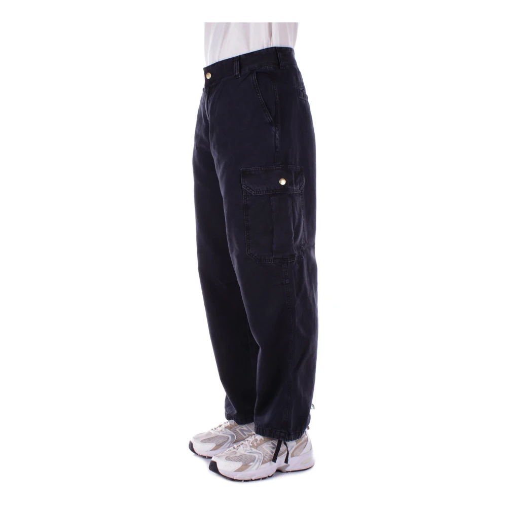 Carhartt WIP Zwarte broek met logodetails Black Heren
